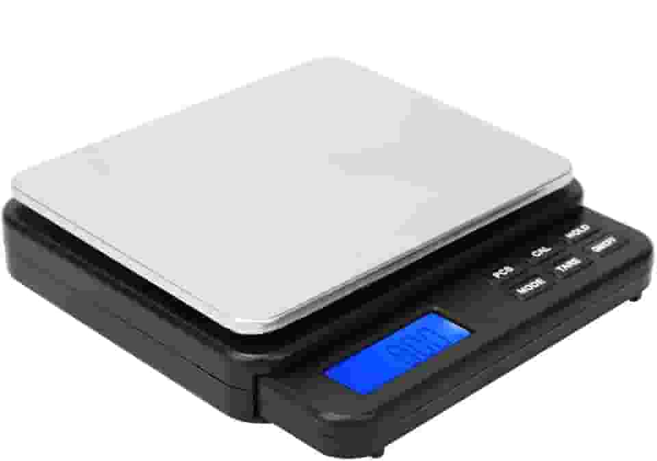 Balança Digital Mini Balança Elétrica de Alta Precisão Com Display Retroiluminado Azul 1000g / 0,01g para Laboratórios de Cozinha (preto)