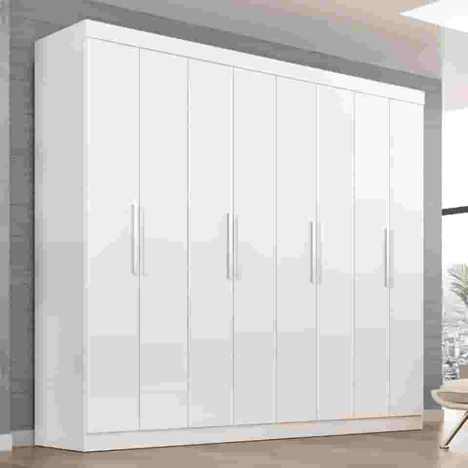 Guarda Roupa Casal Lisboa 8 Portas 4 Gavs Branco
