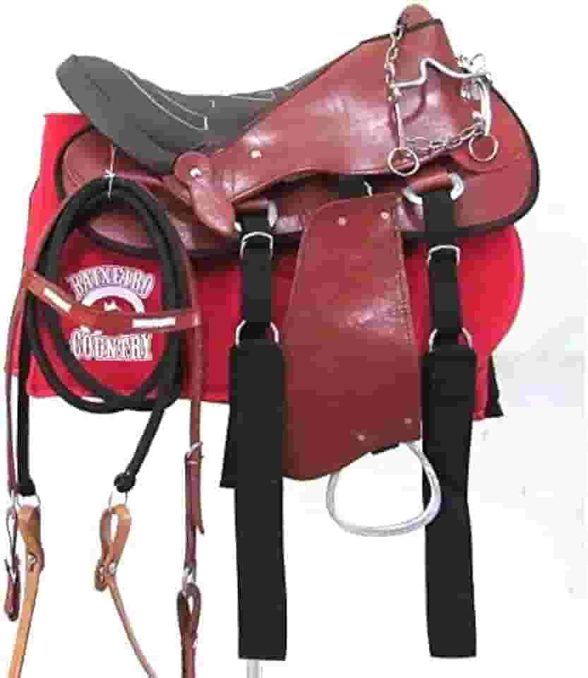 Sela Australiana Havana Simples para Cavalgada E Passeios Completa Com Manta e Freio Inox