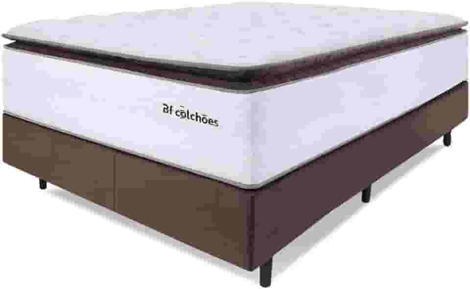 Cama Box King Colchão Molas Ensacadas com Pillow Top Extra Conforto 193x203x72cm - Premium Sleep - BF Colchões