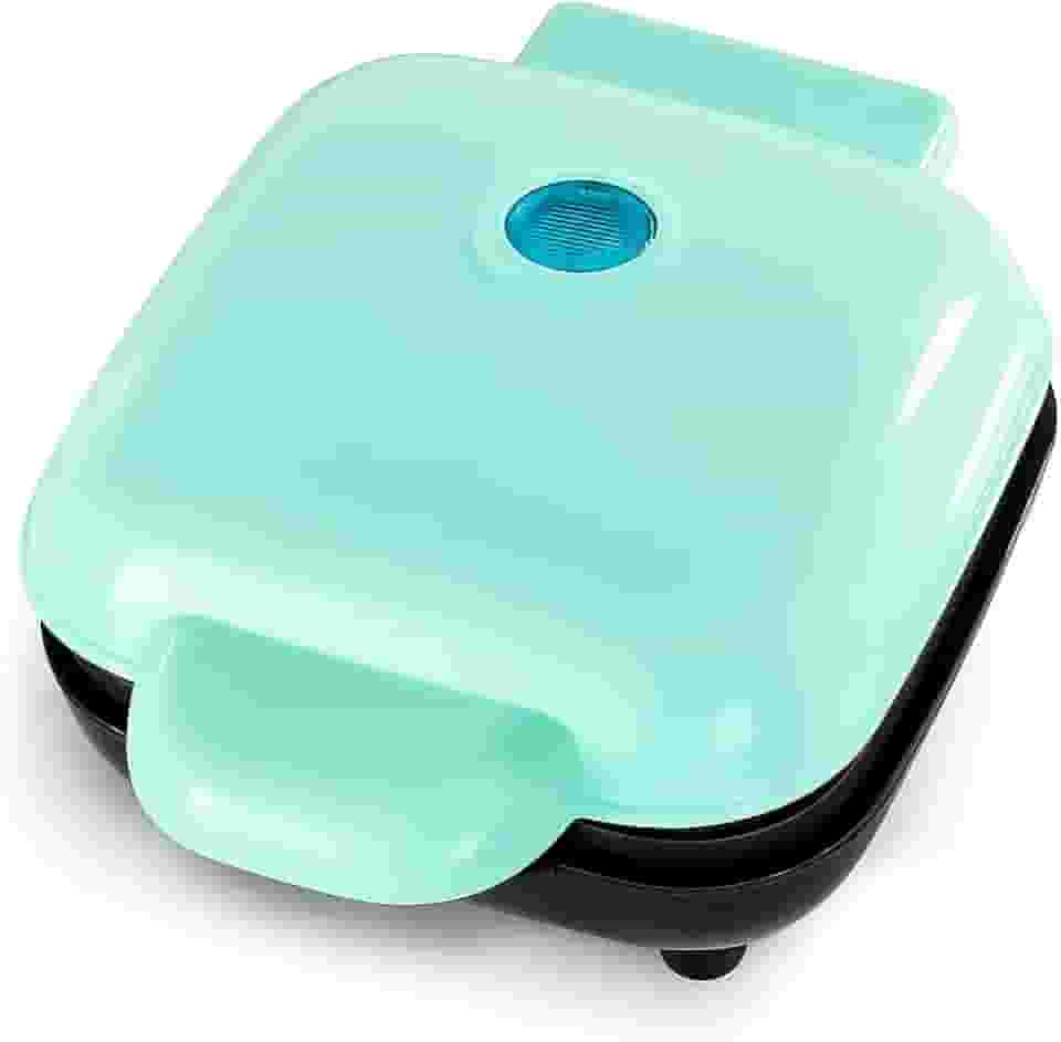 Mini Máquina de Waffle Quadrada Elétrica, 4 Porções, Antiaderente, 420W, Placa de Teflon, 14x19cm, Tampa com Luz Indicadora, 110V