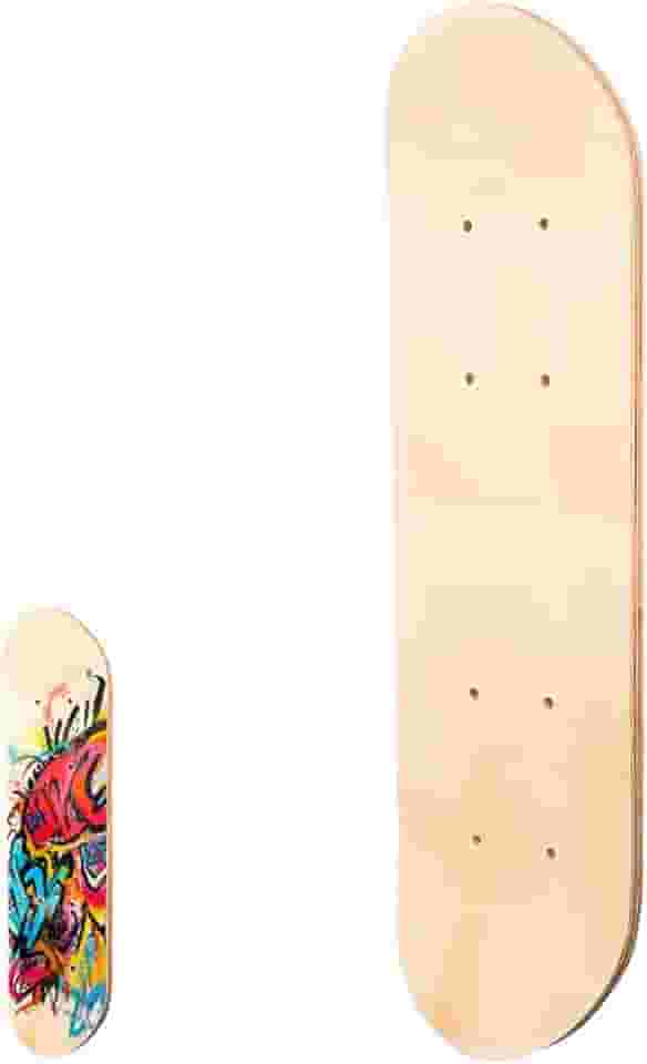 BESPORTBLE Deck de skate em branco: skate de grafite de madeira em branco DIY para pintura e grafite 43 x 12 cm para entusiastas de skate bege