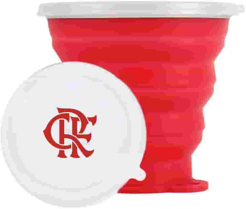 Kit com 4 Copos Retráteis de Silicone do Flamengo 270ml