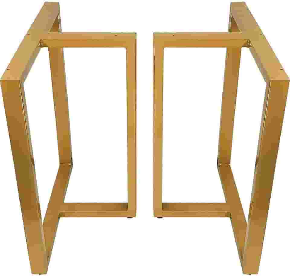 Base de Mesa de Jantar Kansas para Tampos de Vidro Pedra e Madeira até 200cm x 100cm - dourado