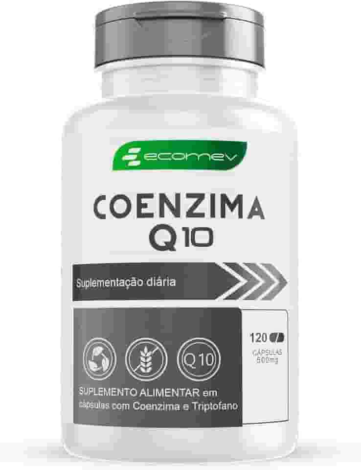 1 Pote Coenzima Q10 Pura Alta concentração 120 Cápsulas 500mg Ecomev Original Com Laudo
