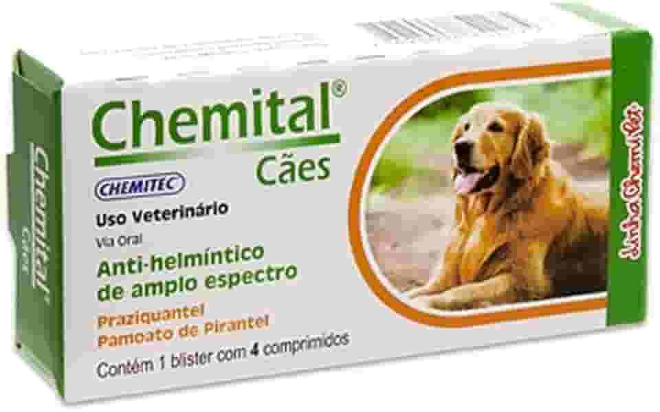 Vermífugo Chemital para Cães Adultos 4 Comprimidos