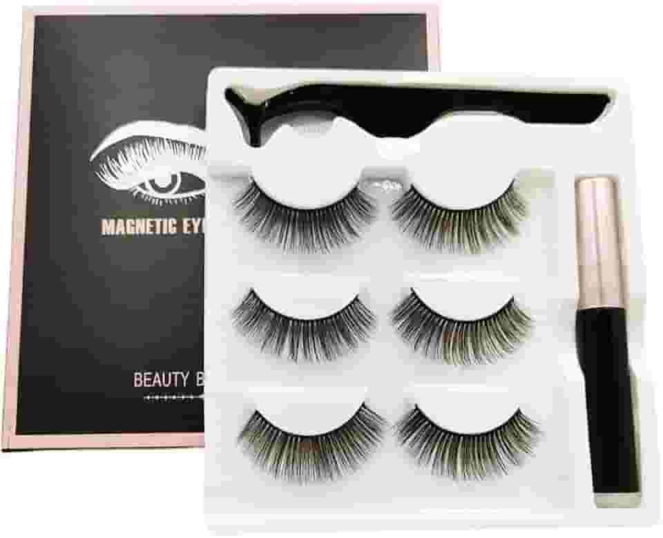Cílios Magnéticos Efeito Natural Triplo Imãs Modelo 24p-3 Fácil Aplicação Tecnologia Magnética Olhar Marcante Anti Alérgico Reutilizável Visual Renovado