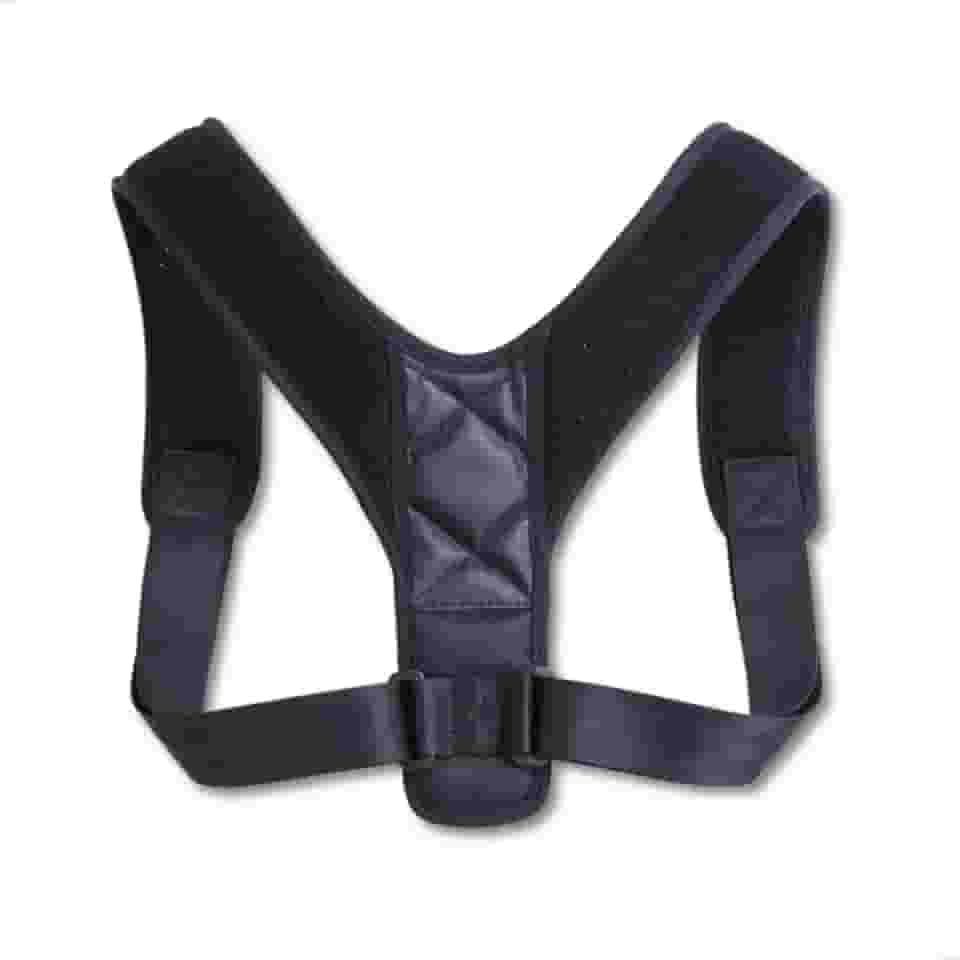 Corretor de Postura Ajustável Unissex, Suporte Ortopédico para Coluna e Ombros, Faixa Lombar Ergonômica em Preto, Alívio de Dores nas Costas, Cinta Corretiva para Postura Diária