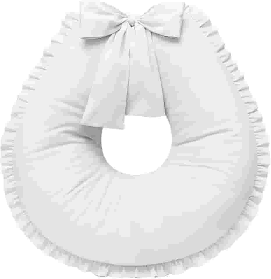 Almofada de amamentação grande babado (Branca)