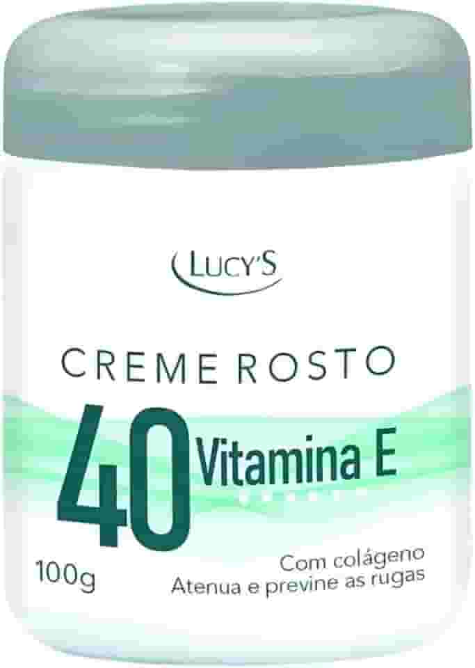 Creme Facial 40+ Anos Anti-Rugas Clareador e Removedor de Manchas Com Vitamina E e Colageno 100g