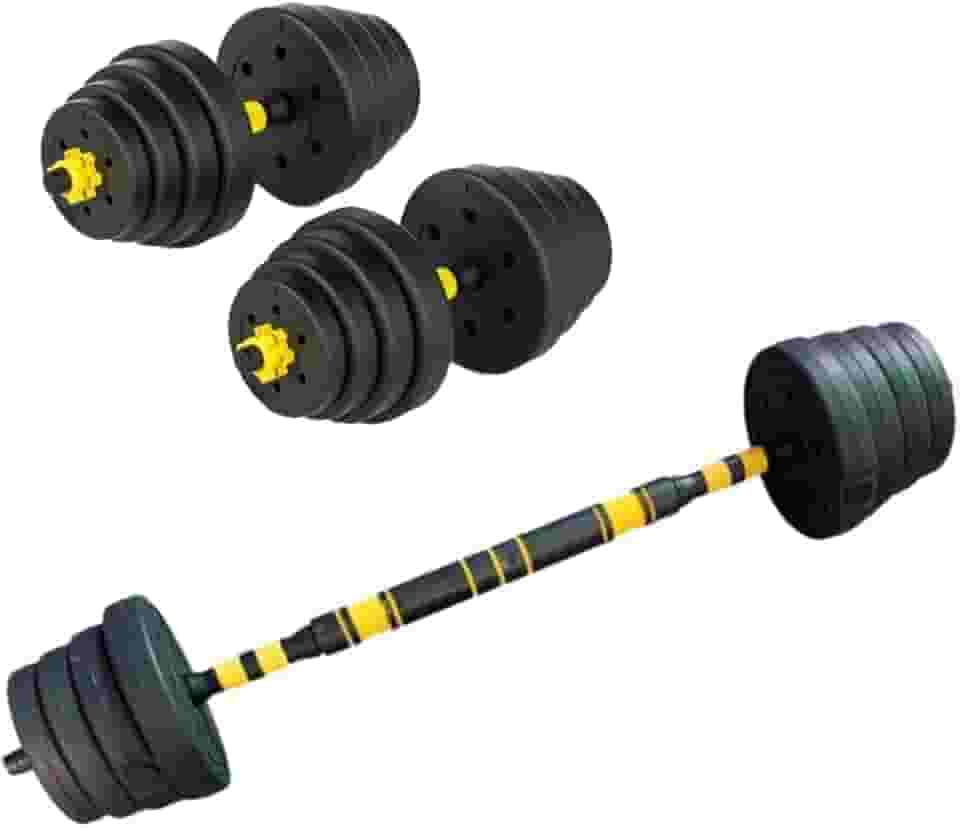 Kit Halteres de Anilhas e Barras Fitness 30kg (pronto para uso)