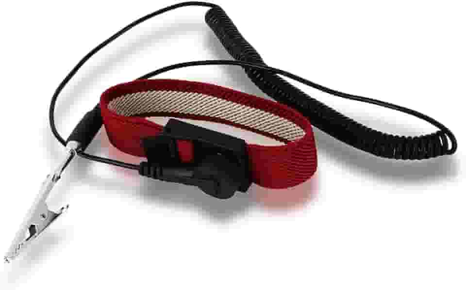 Joyzan Pulseira antiestática, pulseira de circuito duplo de fricção ajustável, antiestática, eliminação eletrônica, pulseira de aterramento, clipe jacaré, cabo extensível, tapete ESD, PC, reparo de