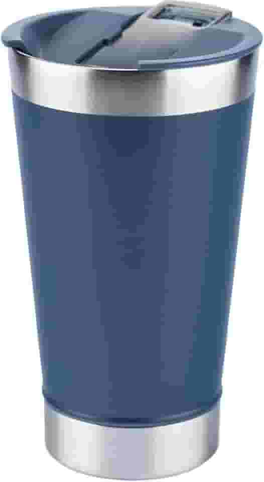 Copo Térmico com Tampa Inox 473ml - Parede Dupla de Aço para Bebidas Quentes ou Frias com Abridor Ideal para Café Chá Cerveja Viagem Escritório Portátil Não Vaza Design Leve Elegante Anti-vazamento