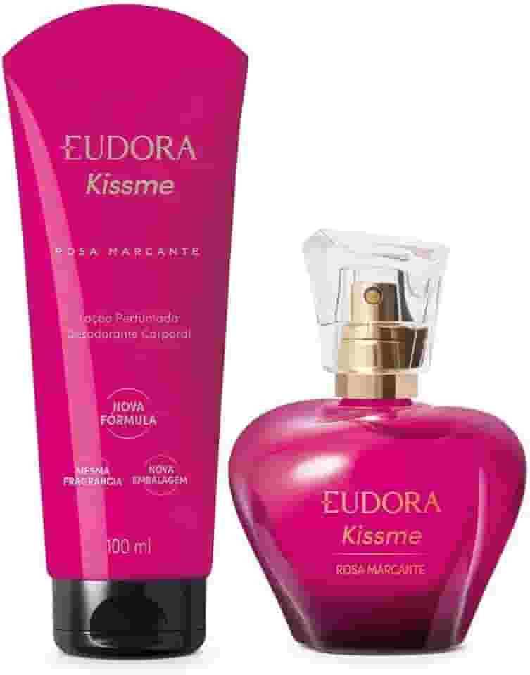 Eudora Kit Kiss Me Rosa Marcante: Desodorante Colônia 50ml + Loção corporal 100ml
