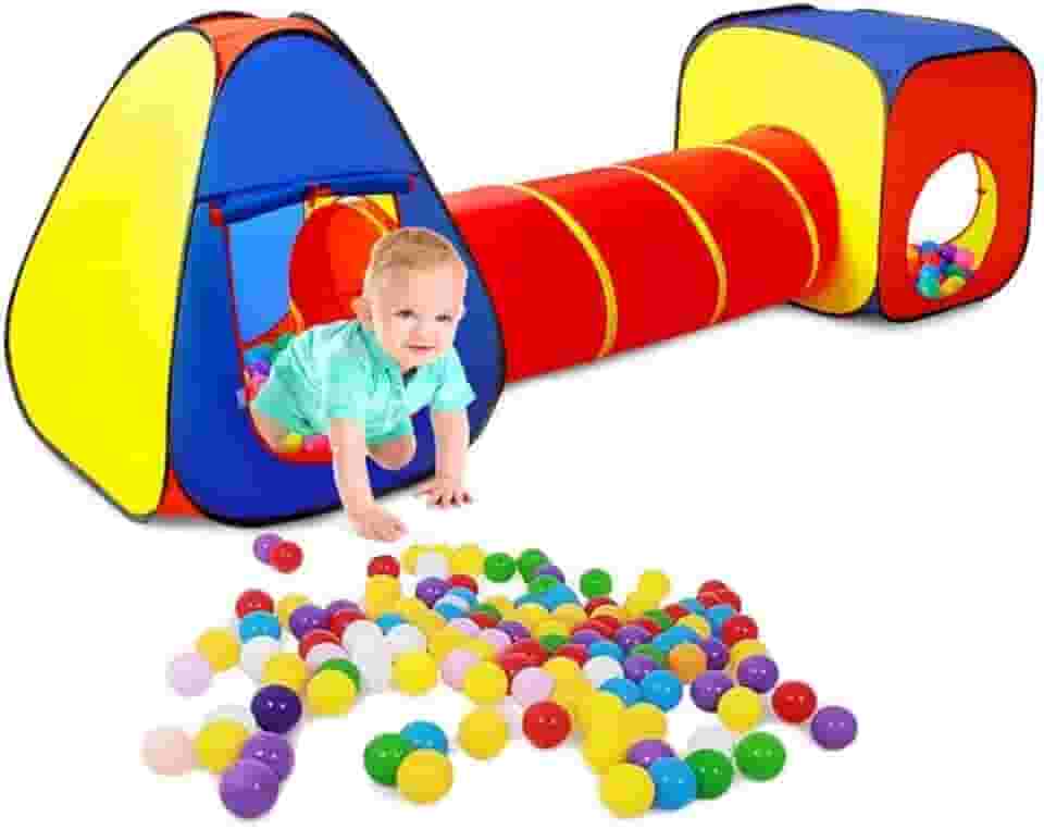 Barraca Colorida Múltipla Combinações, Infantil para Menina e Menino, Cabana e Casinha para Uso Interno e Ar Livre (3x1 - Colorida)