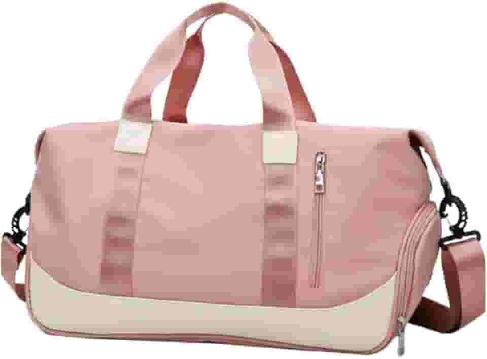 Bolsa Mala de Mão Feminina Grande Transversal Viagem Espaçosa 10 Kg Bordo Rigida Zíper Academia Necessaire Passeio Espaçosa (Rosa)