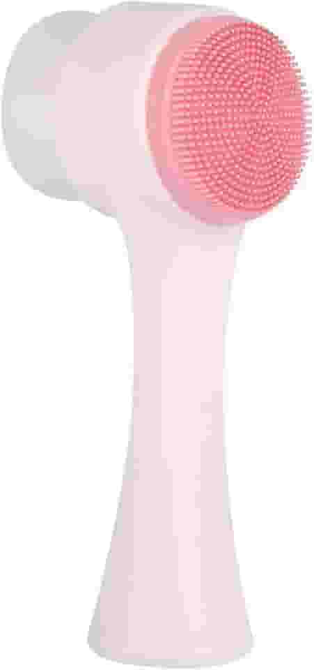 Genérico Escova Facial 2 em 1 com Esponja de Massagem para Skin Care Cuidado Facial Completo (Branco com Rosa)