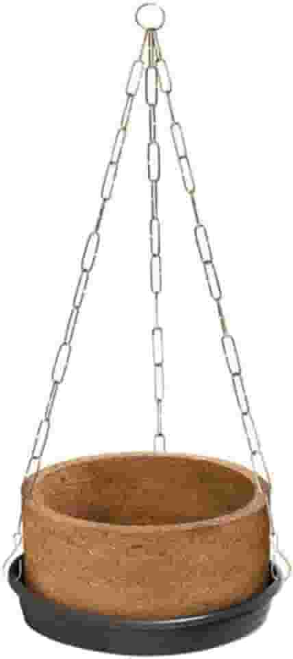 Vaso Nutricoco De Fibra De Coco 03 Completo Para Samambaia Com Suporte de Parede E Prato