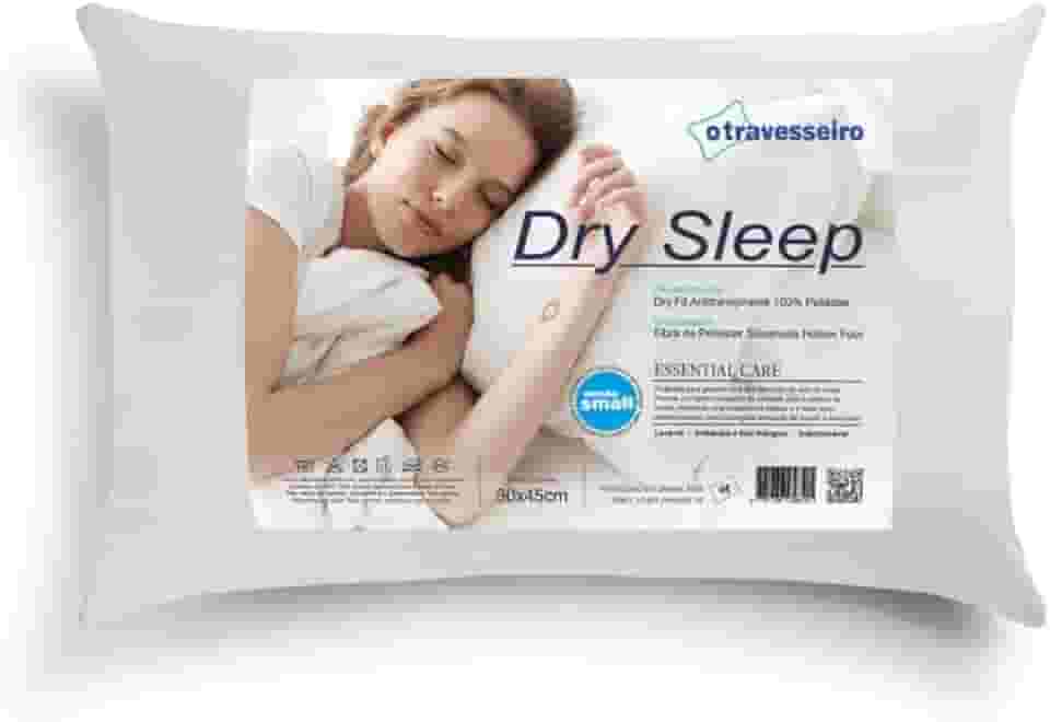 Travesseiro Infantil Dry Sleep 30x45cm, Antiácaro, Anti Transpirante, Antialérgico, Lavável em Maquina, Branco