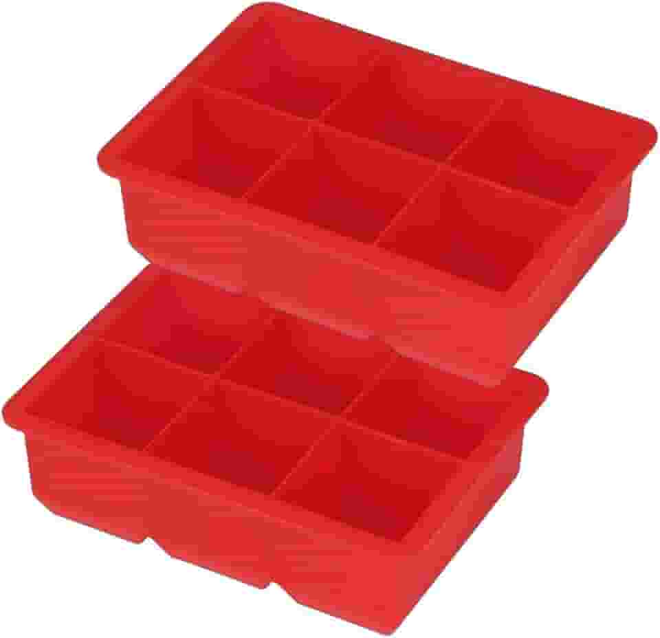 Kit 2 Forma Silicone 6 Gelo Cubo Grande 4,7cm Negroni Whiskey