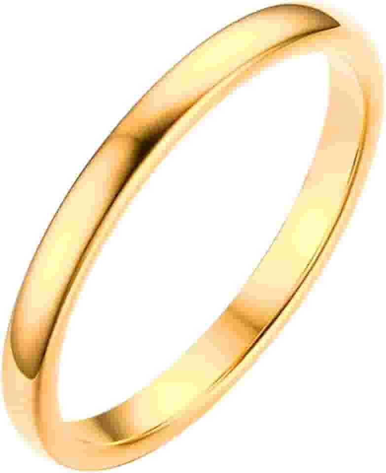 Aliança de Casamento Banhada a Ouro 18k Noivado Classica Fina 1,9mm Slim Original