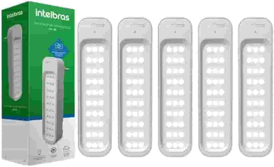 Kit 5 Luminárias De Emergência 30 LEDs Intelbras Lea 150 Bivolt