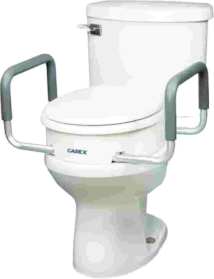 Assento sanitário elevado com braços, vasos sanitários alongados, 9 cm de altura, elevador elevado de vaso sanitário com alças acolchoadas removíveis, fácil de colocar e tirar, suporta 113 kg, branco