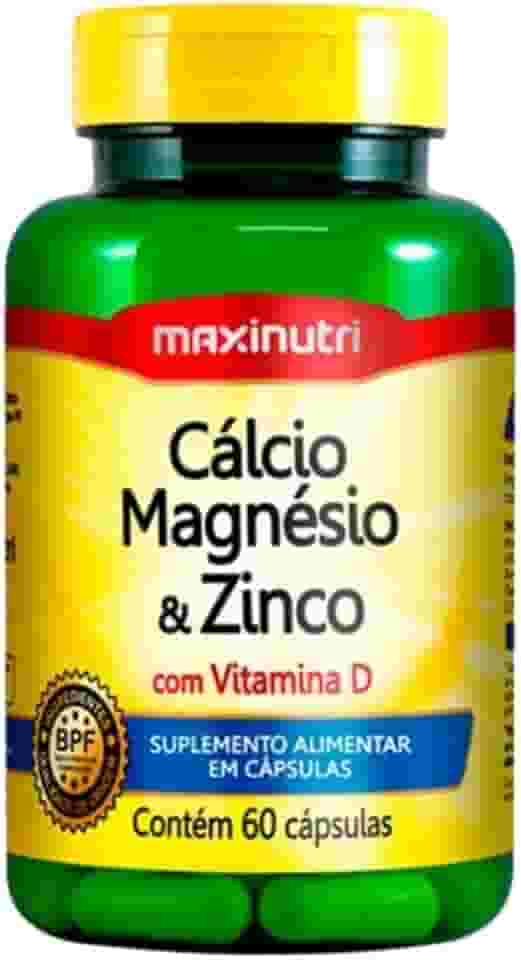 Cálcio, Magnésio e Zinco c/ Vit. D 600mg - 60 Cáps., Maxinutri