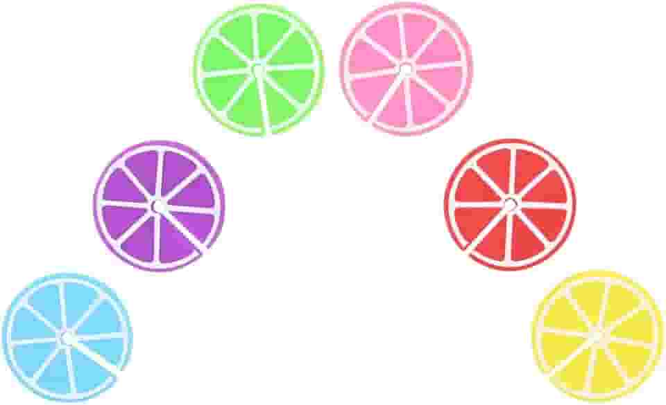 Mimo Style Jogo Marcador de Copos 06 Peças, Com Formato de Frutas Coloridas. Feitos de Silicone. Podem Ser Colocados em Taças e Copos em Festas, Casamentos ou Jantares
