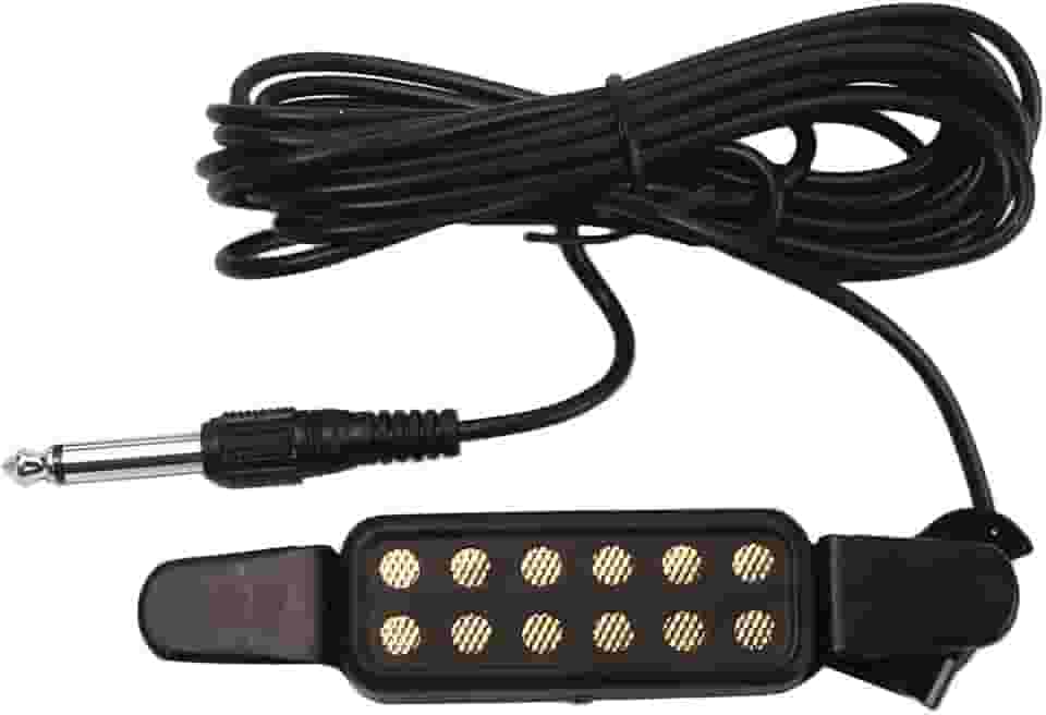 Alnicov Captador De 12 Furos Para Violão Acústico, Transdutor E Amplificador Com Cabo 3 Metros Conector 1/4 Polegada Violões Folk Clássicos 40/41 Polegadas