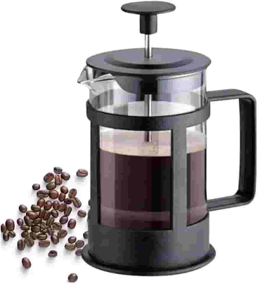 Cafeteira Prensa Francesa 600ML Vidro Aço Inox Alça Resistente – Cafeteira de Vidro com Filtro Prensa para Café e Chá – Design Moderno, Prática, Durável e Fácil de Usar, Ideal para Café Encorpado