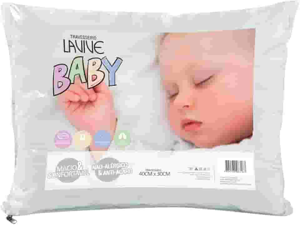 Travesseiro Para Bebê 40cm x 30cm Antialérgico 140 Fios 100% Algodão