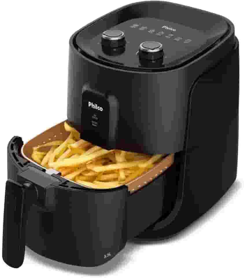 Fritadeira Air Fryer Philco 5,5L 1500W PAF55A Cesto Quadrado Preto 127V