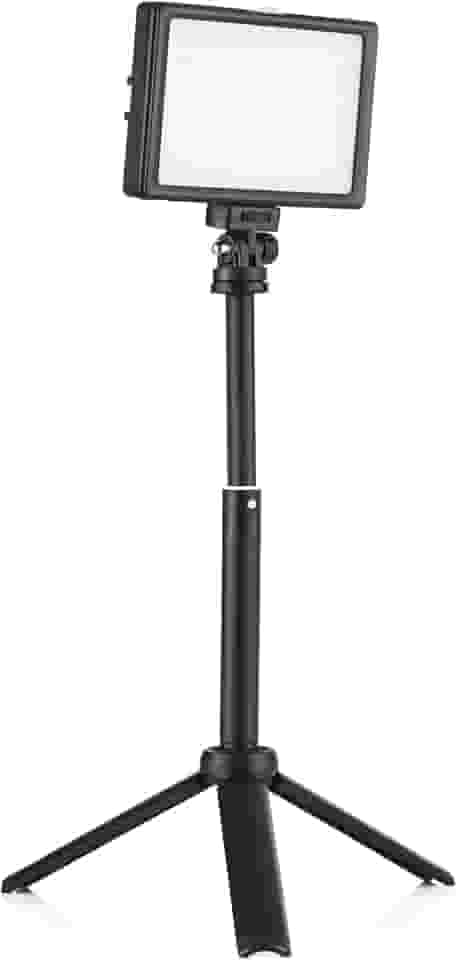 Conjunto de Luz Vídeo LED 15W Preenchimento para Fotografia Desktop com Temperatura Cor Bicolor Ajustável Brilho CRI95 Fonte Alimentação USB Tripé Extensível Vlog Gravação Conferência Transmissão ao V