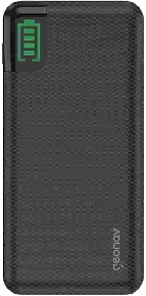 Geonav Power Bank, Carregador Portátil Universal 20.000mAh, 2 saídas USB QC 3.0 para carregamento rápido + 1 saída USB-C (PD) até 18W, até 7 recargas, PB20KBK, Preto