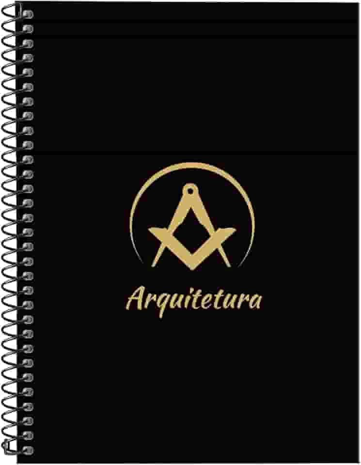 Caderno Universitário Espiral 1 Matéria Profissões Arquitetura (Preto e Gold)