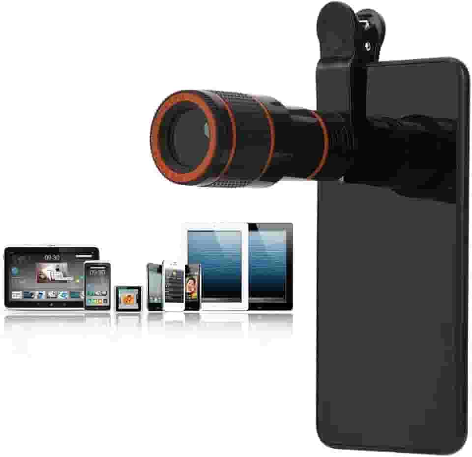 Lente de câmera de celular, lente teleobjetiva profissional 12x, lente universal de focagem telescópica para celular tablet, lente de celular padrão
