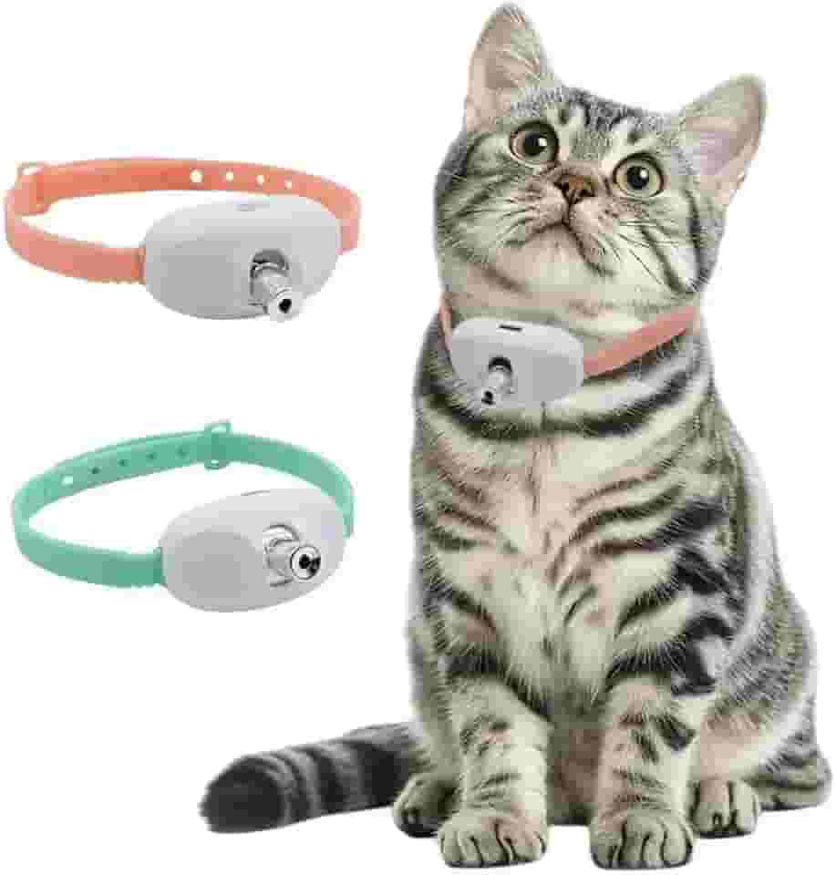 Colar Brinquedo Laser para Gatos Animais de Estimação, USB LED Coleira Estimulação Inteligente e Automática para Entretenimento Felino (Verde+Rosa)