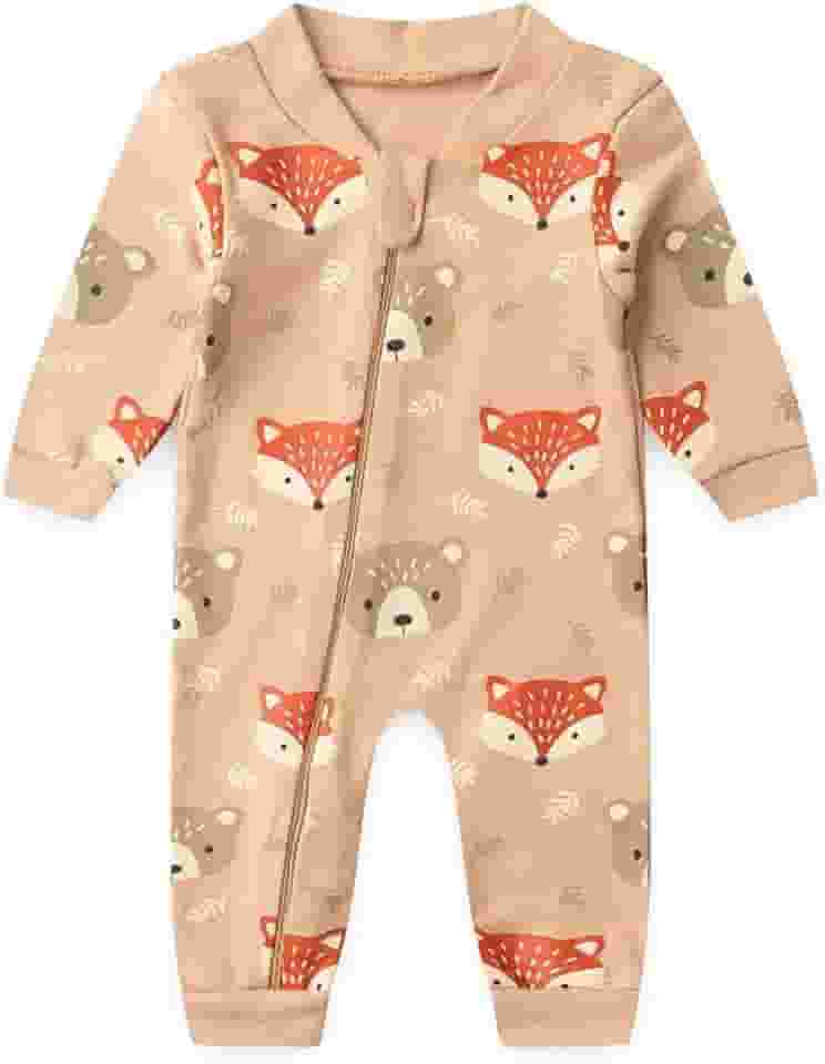 Macacão Bebê sem Pé com Zíper Suedine Estampado (RN/P/M/G/1)