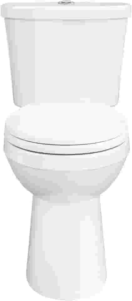 Gerber Vaso sanitário Maxwell Select Round Dual-Flush 1.0/1.28 GPF de duas peças, altura da cadeira ADA, 30,5 cm áspero, alta eficiência, assento de fechamento suave e kit de instalação com anel de