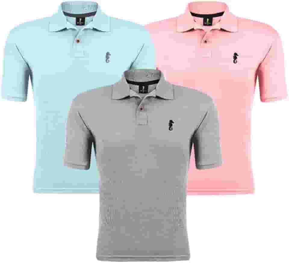 Kit 03 Camisas Gola Polo Marine