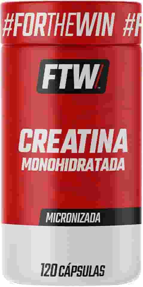 FTW Creatina Monohidratada Pote 120 Cápsulas 100% Pura - Explosão de Energia, Força e Resistência - Absorção Rápida para Ganho de Massa e Performance