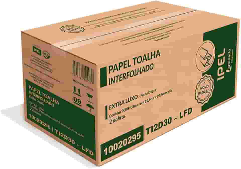 Papel Interfolha 100% Celulose 22,5 x 21cm 2 dobras FD Ipel c/2.000 folhas