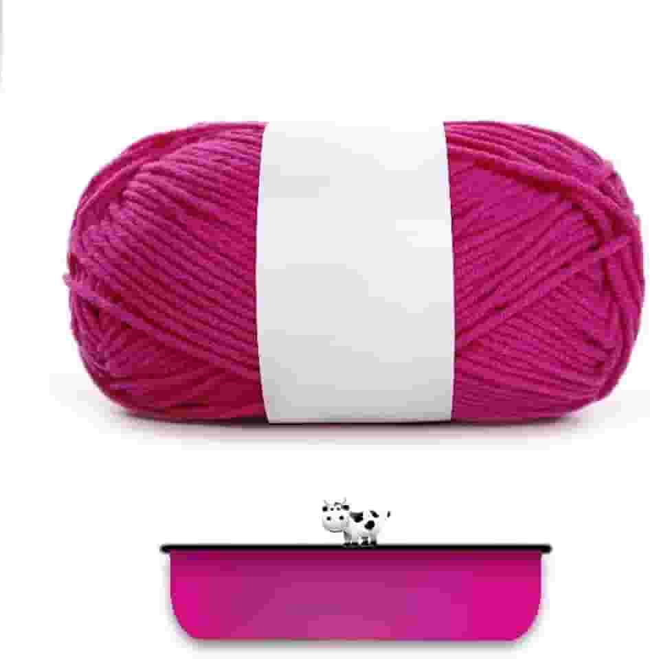 Fio de algodão penteado para tricotar à mão – Ultra macio e suave, ideal para roupas, suéteres, cachecóis, material de artesanato (rosa)