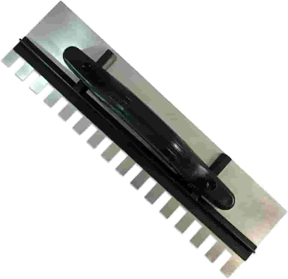 Desempenadeira De Aço Dentada Regulável 43 X 12cm - Grande P/Aplicação de Argamassa Acabamento Pedreiro