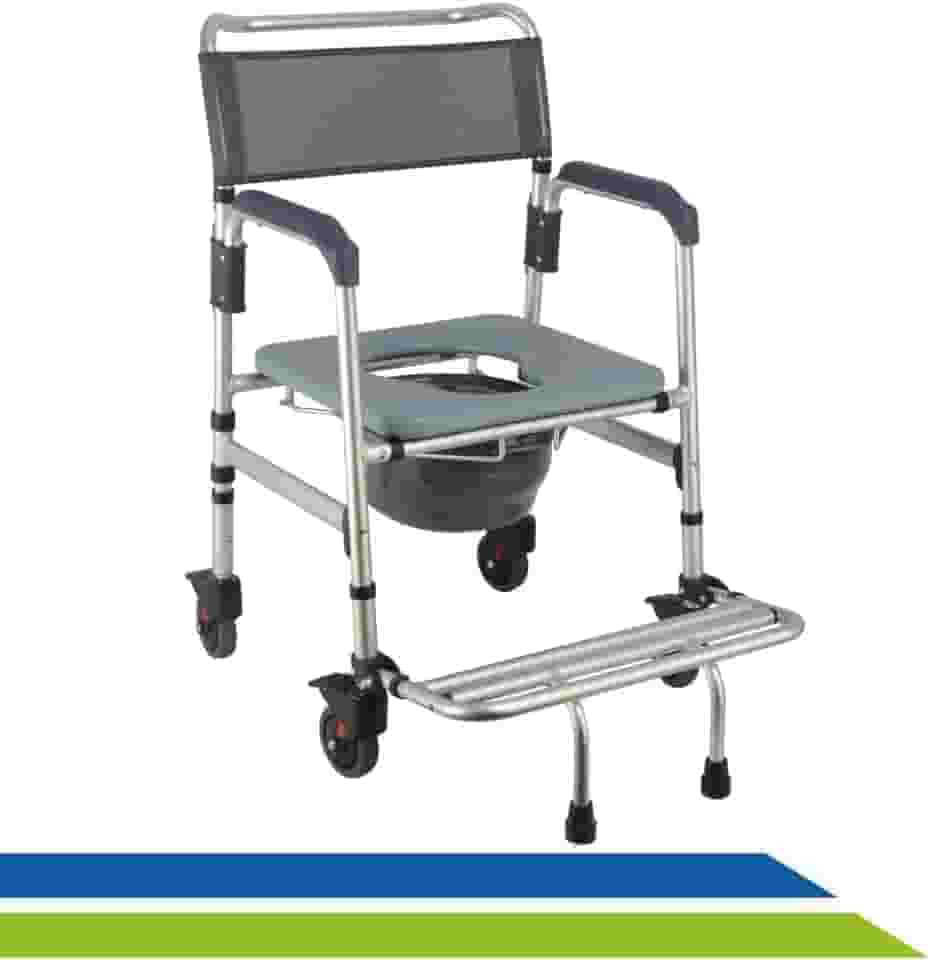 Cadeira de Banho Higiênica em Alumínio Dobrável Desmontável Idoso Adulto até 135kg Hidrolight Prata