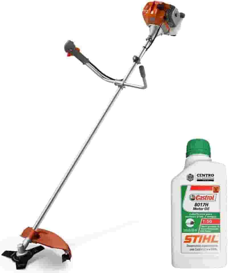 Roçadeira Profissional Com Óleo Stihl Rl430acntk Tekna 2t 43cc 1,7hp 9.000rpm Robusta e de Alta Performance Lâmina 3 Pontas e Carretel Nylon