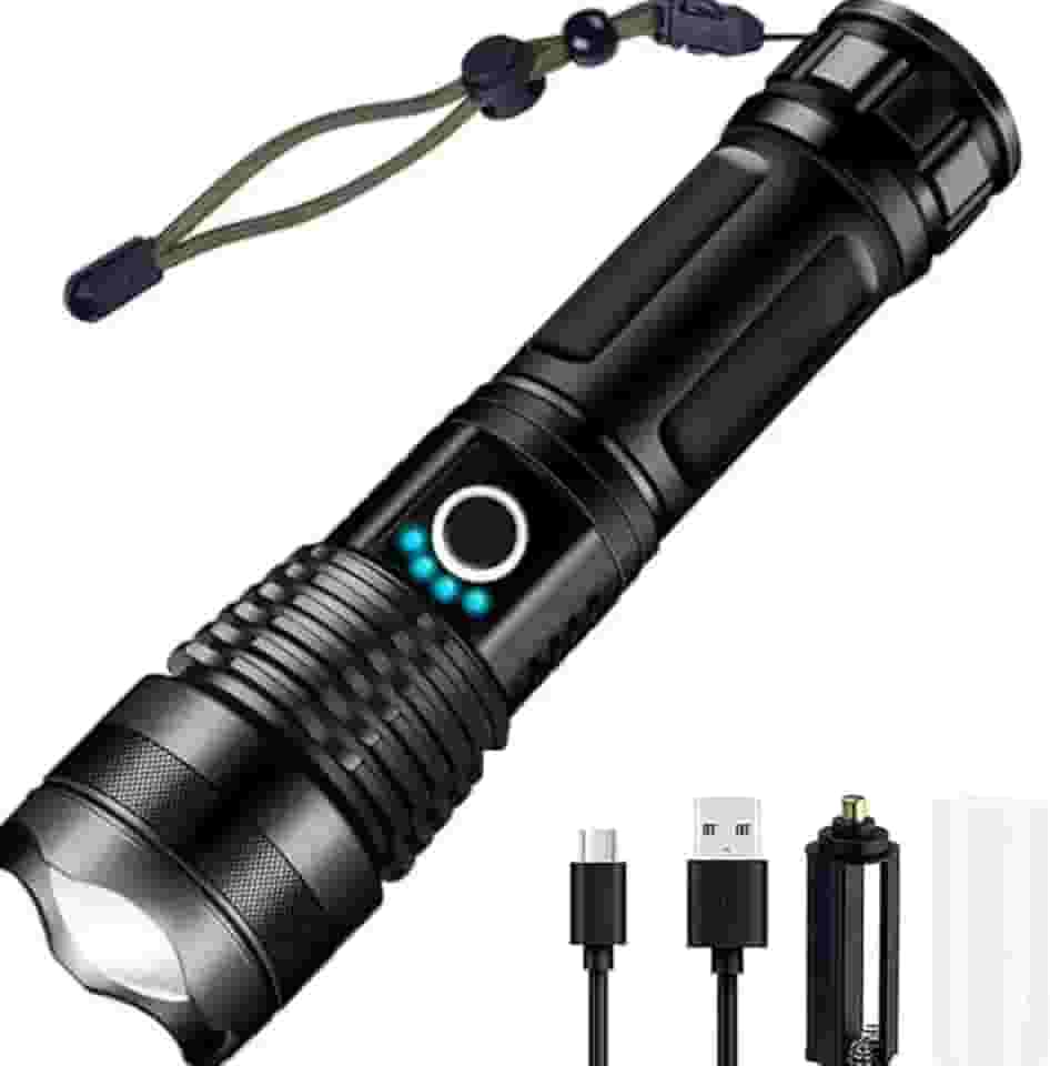 Lanterna Tatica Militar, Profissional, USB, T9 P90, Led De Alta Potencia Com Zoom De Longo Alcance Mais Forte do Mundo