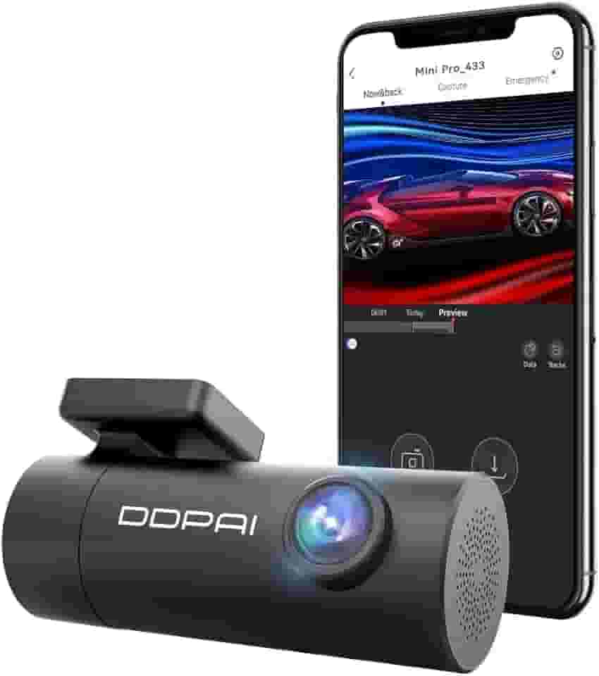 DDPAI Mini Pro Câmera Veicular 1296P com Wi-Fi, Visão Noturna, Ângulo Grande 140°, Sensor G com Gravação Emergencial, Lente Giratória 330°, Supercapacitor e Monitoramento 24h (Cartão SD Não Incluído)