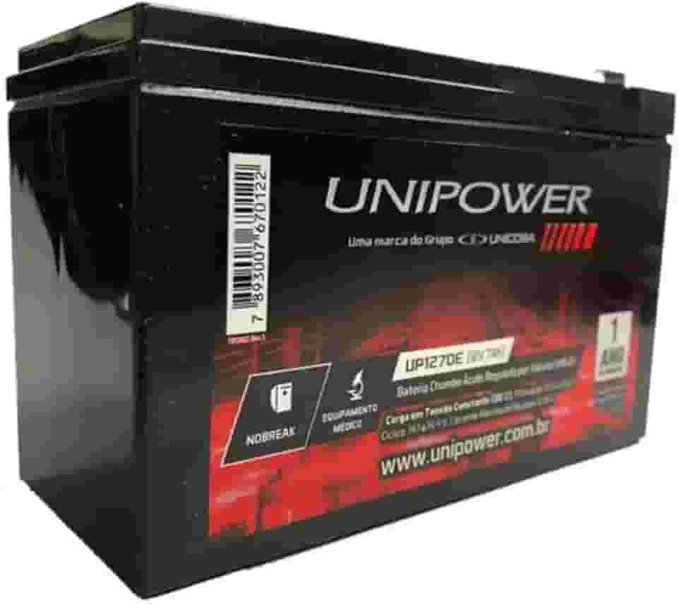 Bateria Estacionária Selada 12V 7Ah VRLA UP1270E Unipower